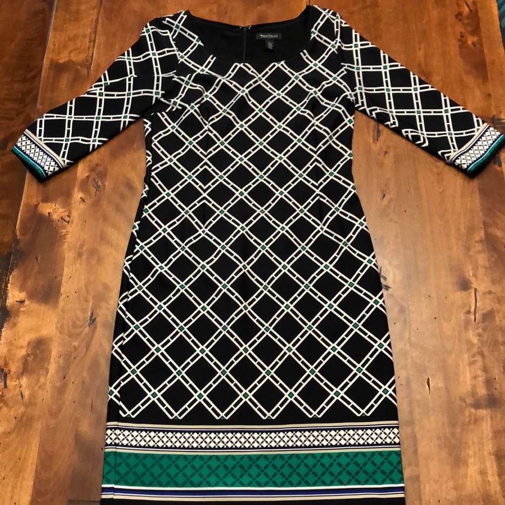 White House Black Market Sheath Dress - Geometic